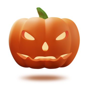 Halloween pumpkin on white background 3d render