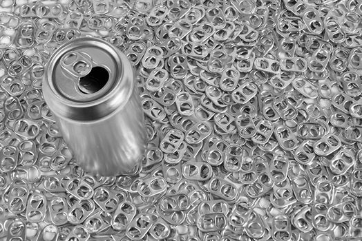 Soda can and pull rings