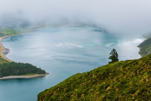 Beautiful view of Lagoa do Fogo, Sao Miguel Island, Azores, Portugal