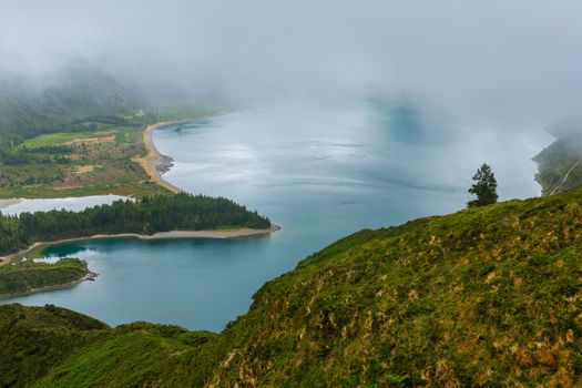 Beautiful view of Lagoa do Fogo, Sao Miguel Island, Azores, Portugal