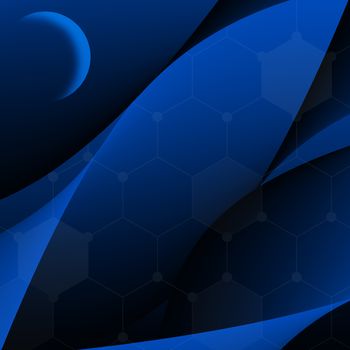 Abstract illustration blue color dark background, Abstract background for design