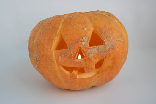 Funny pumpkin on a white background.The Concept Of Halloween.