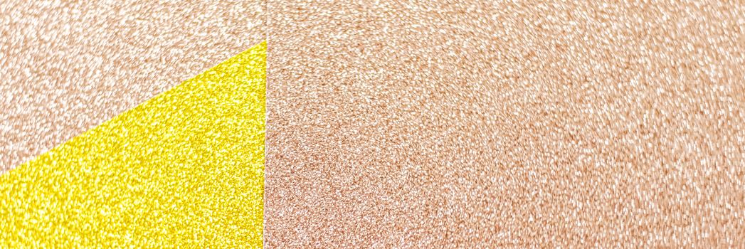 Blush pink and yellow shiny glitter paper background, abstract and holiday backdrops
