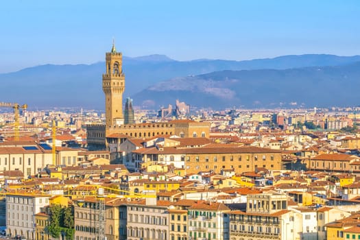 View of Florence skyline from top view in Italy