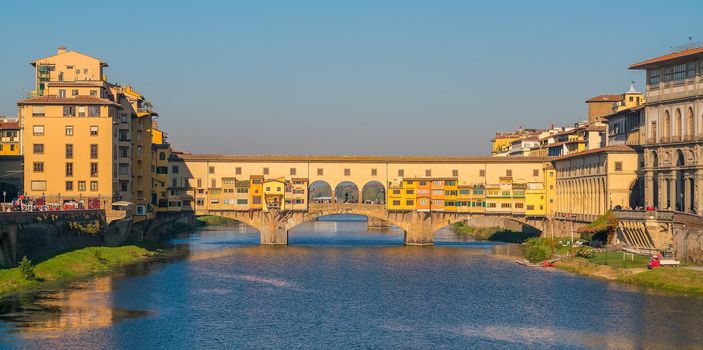 Ponte Vecchio over the Arno River in Florence, Tuscany, Italy. 