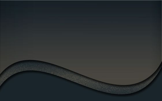 Black gold elegant curves background. 3D illustration