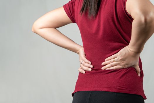 back pain, women suffer from backache. healthcare and medical concept