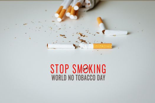 World No Tobacco Day. May 31st No Smoking Day. Poison of cigarette