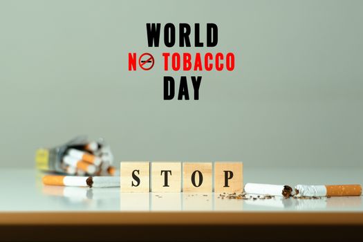 World No Tobacco Day. May 31st No Smoking Day. Poison of cigarette