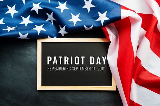 Patriot day of USA, America flag on black background