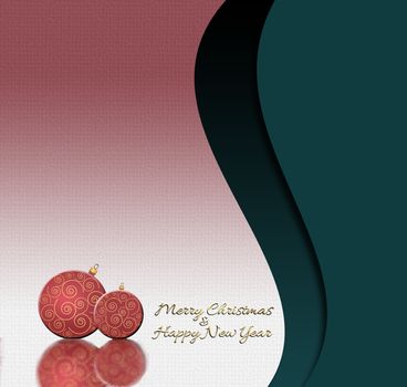 Luxury Christmas and 2021 New Year balls lanterns background in Chinese style. Hanging red baubles with gold decor on black green background. Place for text. 3D illustration