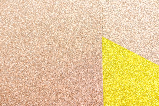 Blush pink and yellow shiny glitter paper background, abstract and holiday backdrops