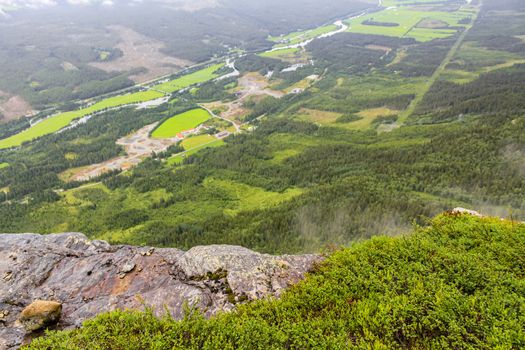 View from Veslehødn Veslehorn to the Norwegian landscape of Hemsedal, Norway.