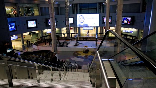 LAS VEGAS, NV/USA - 07 OCT 2017 - Interior of Terminal D at McCarran International Airport (LAS), located south of the Las Vegas strip, is the main airport in Nevada.