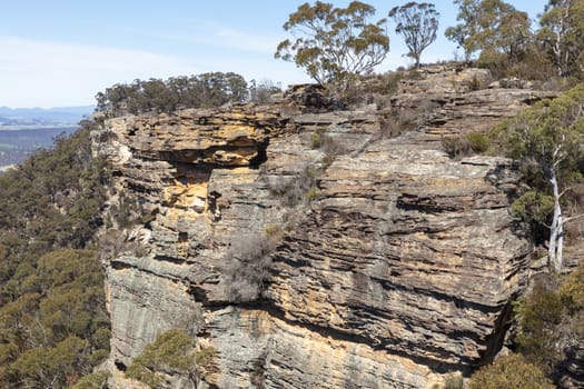 The rocks at Hassans Walls in the Central Tablelands near Lithgow in regional New South Wales in Australia