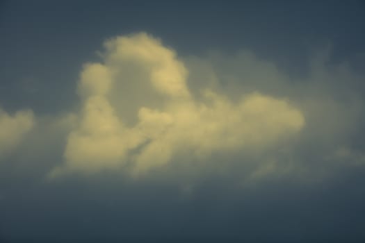 High level clouds in the sky during a rain storm.