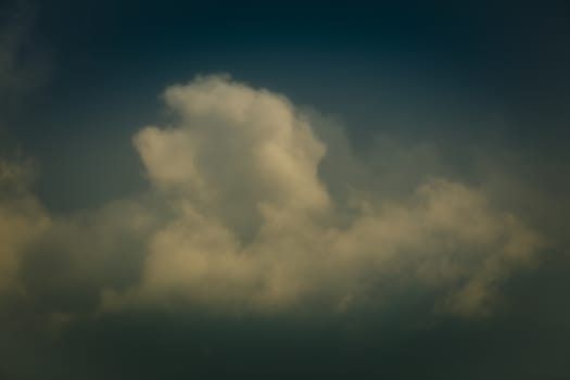 High level clouds in the sky during a rain storm.