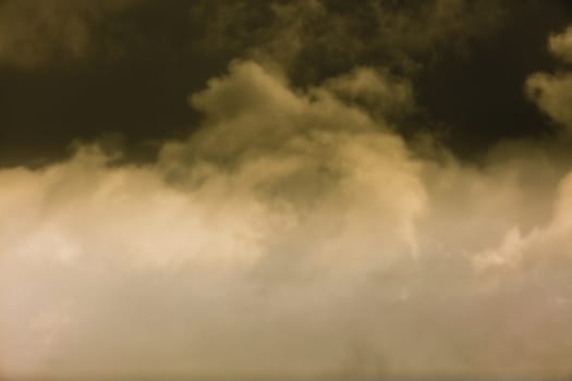 High level clouds in the sky during a rain storm