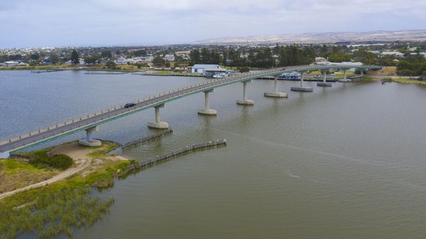 The Goolwa bridge south of Adelaide in South Australia