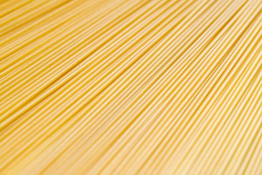 Uncooked whole grain spaghetti closeup, italian pasta as organic food ingredient, macro product and cook book recipes