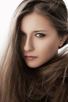 Beauty portrait of a young woman, natural looks