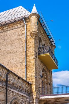 Vesele, Ukraine 07.24.2020. Prince Trubetskoy winery castle in  Kherson region, Ukraine, on a sunny summer day