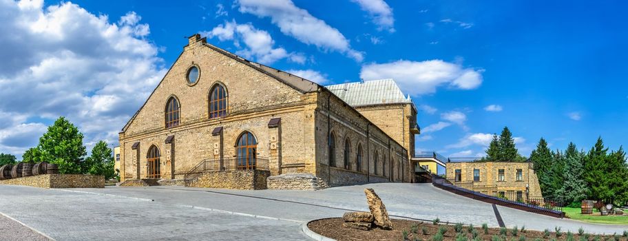 Vesele, Ukraine 07.24.2020. Prince Trubetskoy winery castle in  Kherson region, Ukraine, on a sunny summer day