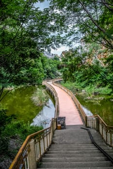 Khao Ngoo Rock Park. walkway in of Mount Khao Ngoo Rock Park at Ratchaburi Province, Thailand.