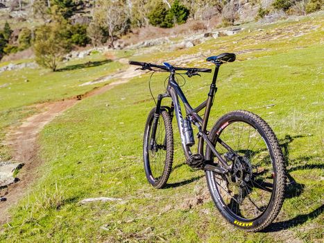 Harcourt, Australia - July 6th 2019: A warm day at La Larr Ba Gauwa Park mountain bike park in Harcourt, Victoria, Australia