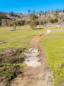 A warm day at La Larr Ba Gauwa Park mountain bike park in Harcourt, Victoria, Australia