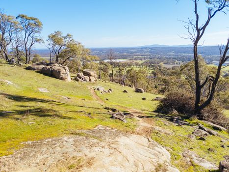 A warm day at La Larr Ba Gauwa Park mountain bike park in Harcourt, Victoria, Australia