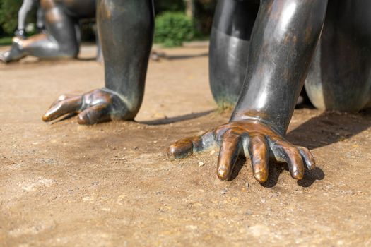 Statue The Crawling Baby, Kinky weird art in Prague.