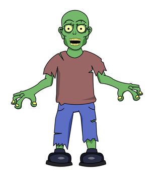 A typical cartoon zombie.