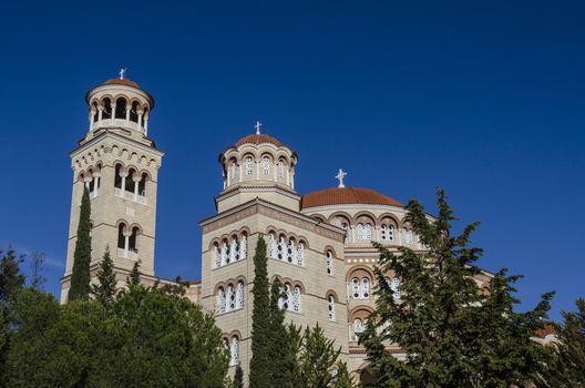 Monastery of Agios Nectarios, dedicated to Saint Nectarios, a recent saint of the Greek Orthodox Church in aegina island greece.N