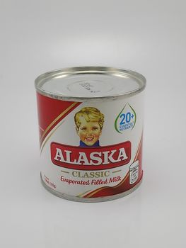 MANILA, PH - SEPT 21 - Alaska classic evaporated filled milk can on September 21, 2020 in Manila, Philippines.