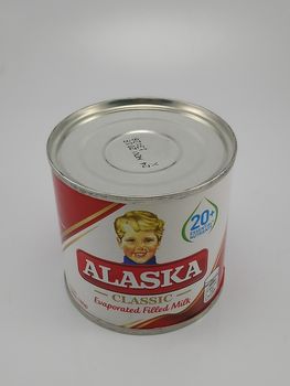 MANILA, PH - SEPT 21 - Alaska classic evaporated filled milk can on September 21, 2020 in Manila, Philippines.