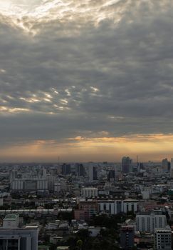 Bangkok downtown cityscape with skyscrapers at morning give the city a modern style. Selective focus.