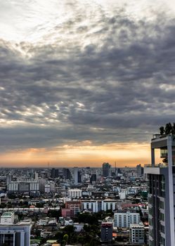 Bangkok downtown cityscape with skyscrapers at morning give the city a modern style. Selective focus.