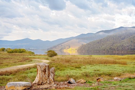 Road Trip - Khancoban Dam in country New South Wales Australia just after dawn