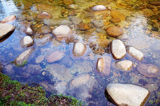 Road Trip - Stones in a pond with fresh water to paddle in and revive from long drive