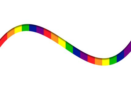 Colourful rainbow background for LGBT design element on white background. Copy space, 3D rendering