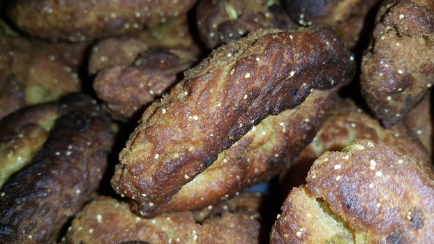 Close up view of traditional dessert bakery Khajoor made in Pakistan and Afghanistan. Food background of Khajoor bakery dessert.