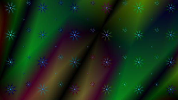 Gradient color abstract light background with glittery colored shiny bokeh stars. Sparkling glittered particles on colored background for placard, banner and greeting cards.