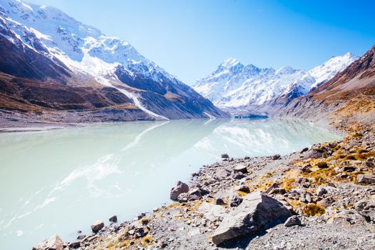 The iconic half day Hooker Valley Track hike at Mt Cook in New Zealand