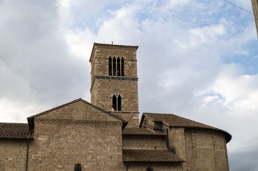 terni,italy may 17 2020 : church of san francesco in piazza san francesco empty for emergency covid 19