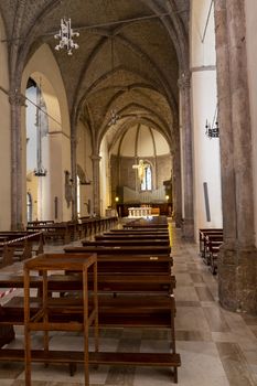 terni,italy september 24 2020:interior of the church of san francesco in the center of terni