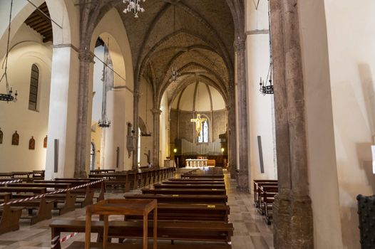 terni,italy september 24 2020:interior of the church of san francesco in the center of terni