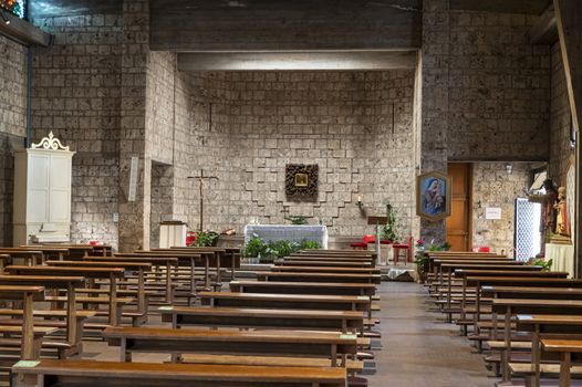 terni,italy september 24 2020:interior of the church of san cristoforo in the center of terni