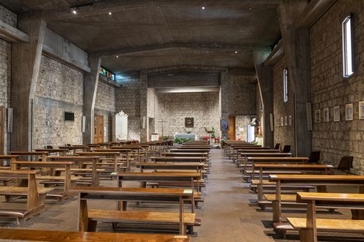 terni,italy september 24 2020:interior of the church of san cristoforo in the center of terni