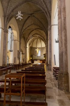 terni,italy september 24 2020:interior of the church of san francesco in the center of terni